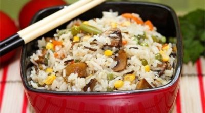 Невероятно вкусный рис с овощами и грибами